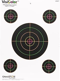 Champion VisiColor Sight-In Target with 4 Extra Bulls (Pack of 10)