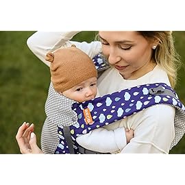 Beco Gemini Baby Carrier from Newborn to Toddler - Certified Ergonomic Newborn Baby Carrier for Infants and Children of 7-35 lbs - M Shape, Adjustable Seat, Breathable 3D Mesh (Cool Rain Drops)