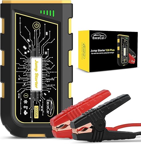 Miniatura 8 de EXCECAR Y29 Plus - Arrancador de coche de 3000 A pico para motor de gasolina de hasta 8.0 L o 6.5 L diésel, estatador de batería de automóvil, caja
