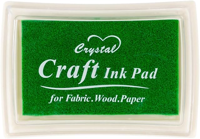 Green Ink Pad Finger Washable Kids Stamp Ink Pad for Rubber Stamps Paper Scrapbooking