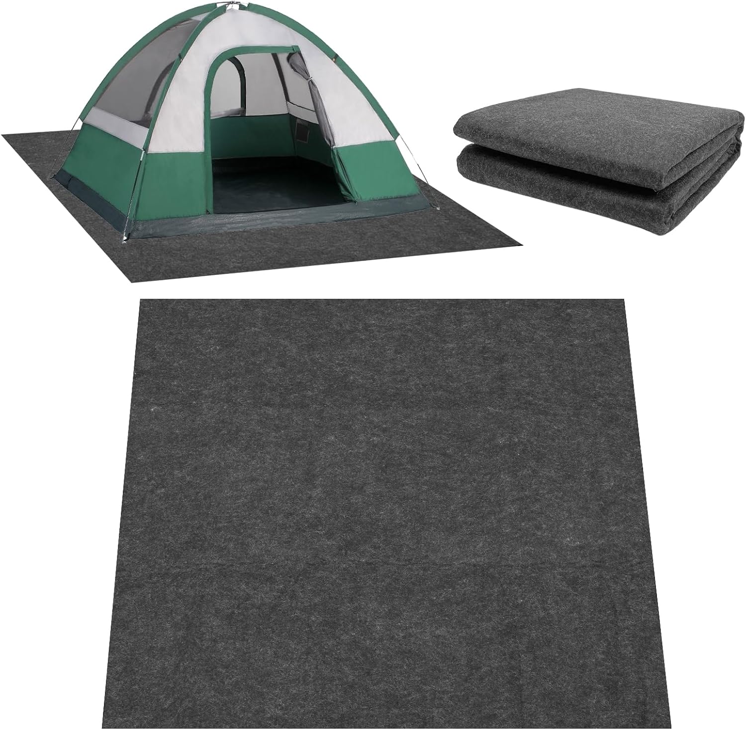 CIEOVO Camping Tent Carpet Mat, 6 x 6 Ft Waterproof Rug for Outdoor Use, Dark Gray