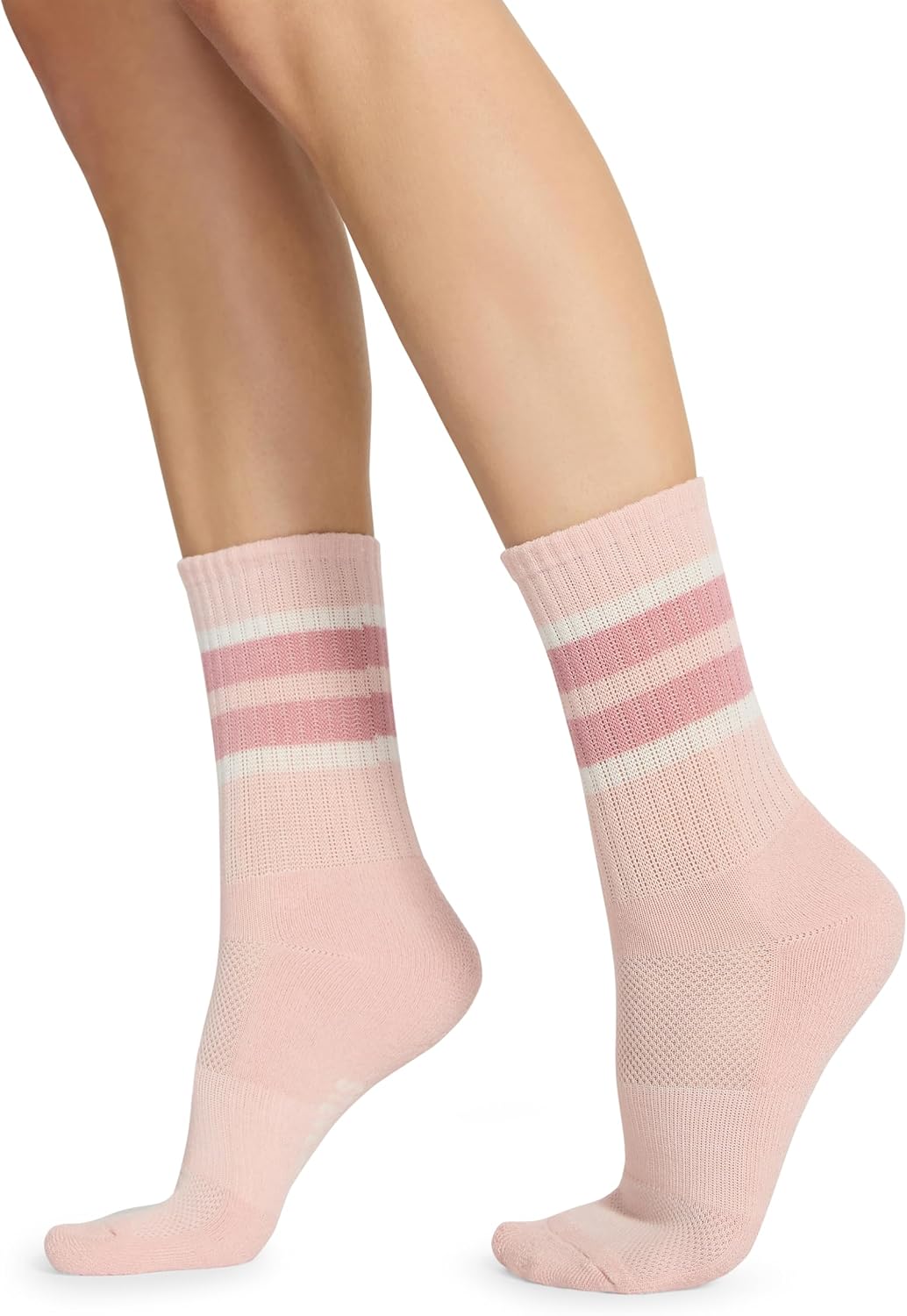 Steve Madden Women's 5pk Plced Stripe Shortie Crew Hc