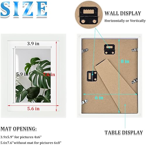 Vista 561 de Egofine Portarretratos de 9 x 12 pulgadas hecho de madera maciza con plexiglás, fotos de 5 x 7/6 x 8 con paspartú o de 9 x 12 pulgadas sin paspartú