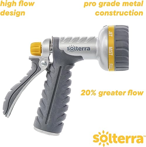 Miniatura 3 de boquilla de manguera de jardín ajustable con 8 patrones, multiestampado, Gris