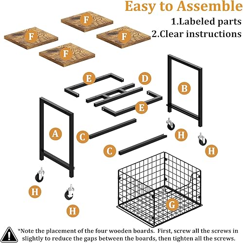 Miniatura 8 de Soporte para Mini Refrigerador con Almacenamiento, Soporte para Refrigerador Pequeño con Ruedas, Gabinete para Mini Refrigerador - Carga Máxima 300