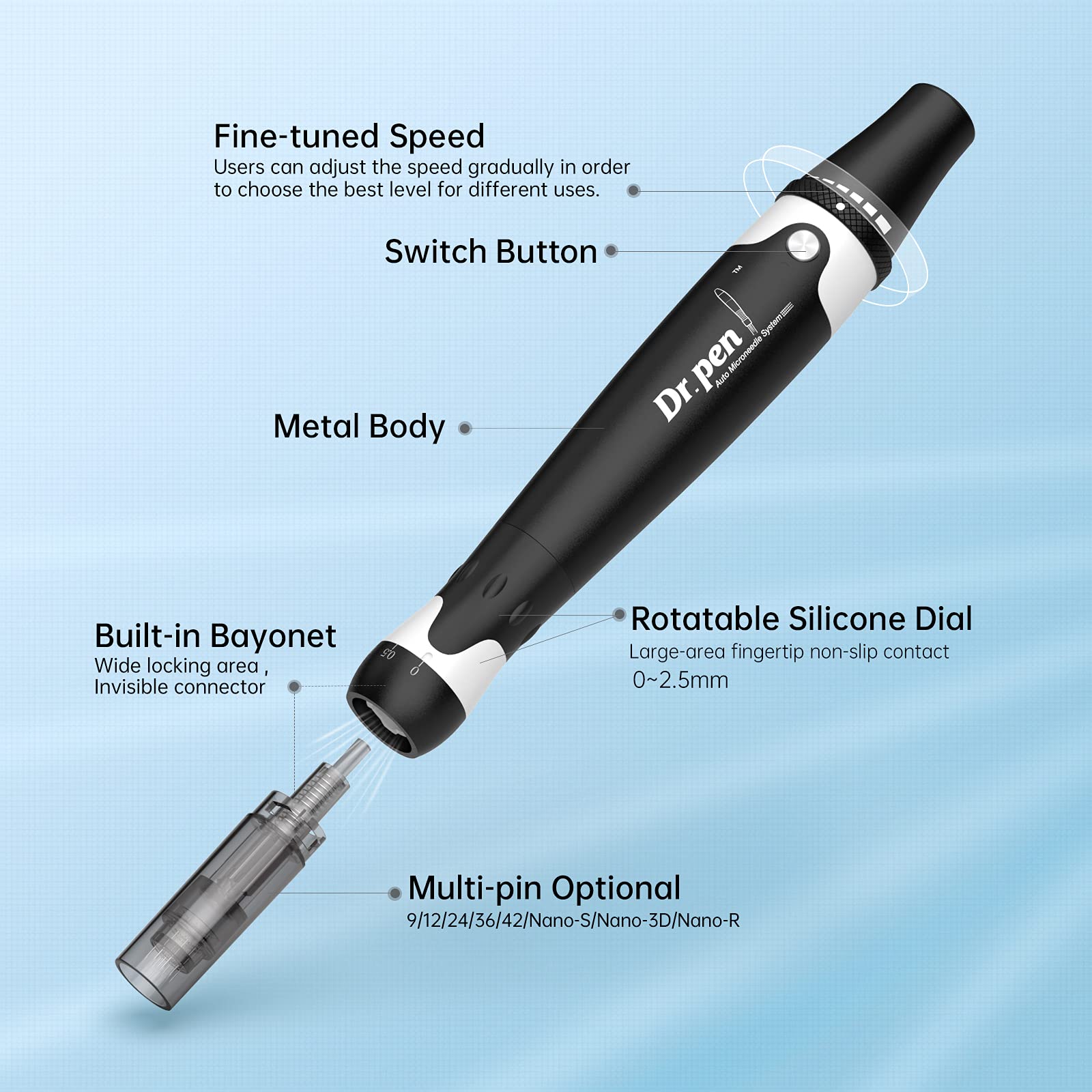 Dr.pen A7 Derma Pen Skin Repair Needling Tool Kit for Anti-aging