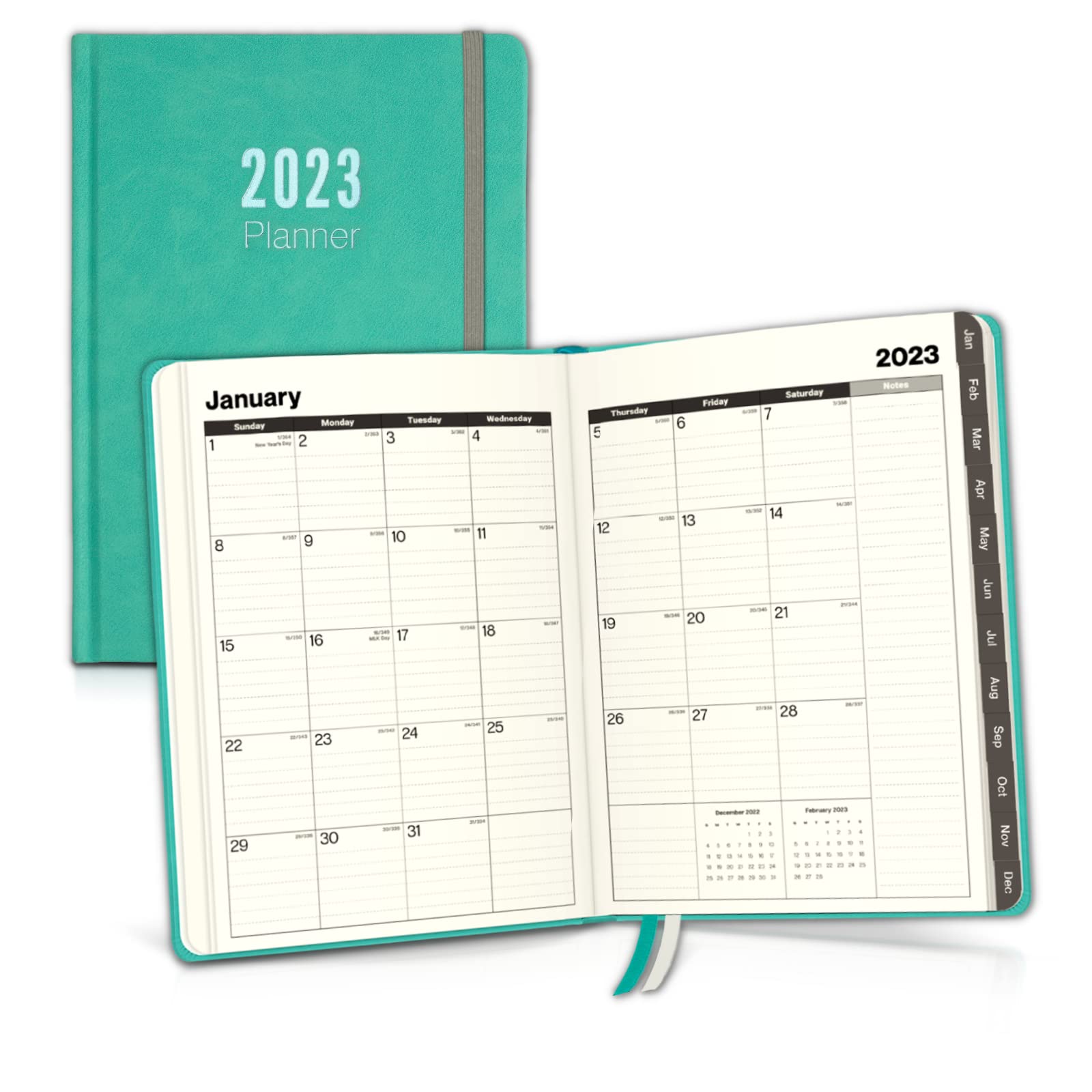 amazon-com-dunwell-2023-planner-6x8-25-mint-green-faux-leather-cover-small-planner-book-8x6-agenda-book-yearly-2023-calendar-planner-monthly-tabs-bookmarks-notes-back-pocket-stickers-office-products