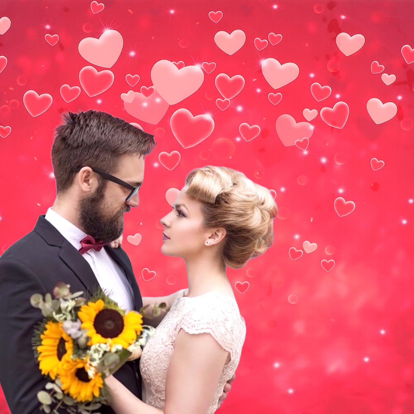 Mikinona Sfondo Fotografico per Matrimonio Motivo Cuore d'Amore in Poliestere Decorazione Murale per Feste Romantiche Telo Pieghevole per Eventi Studio Fotografico e Celebrazioni