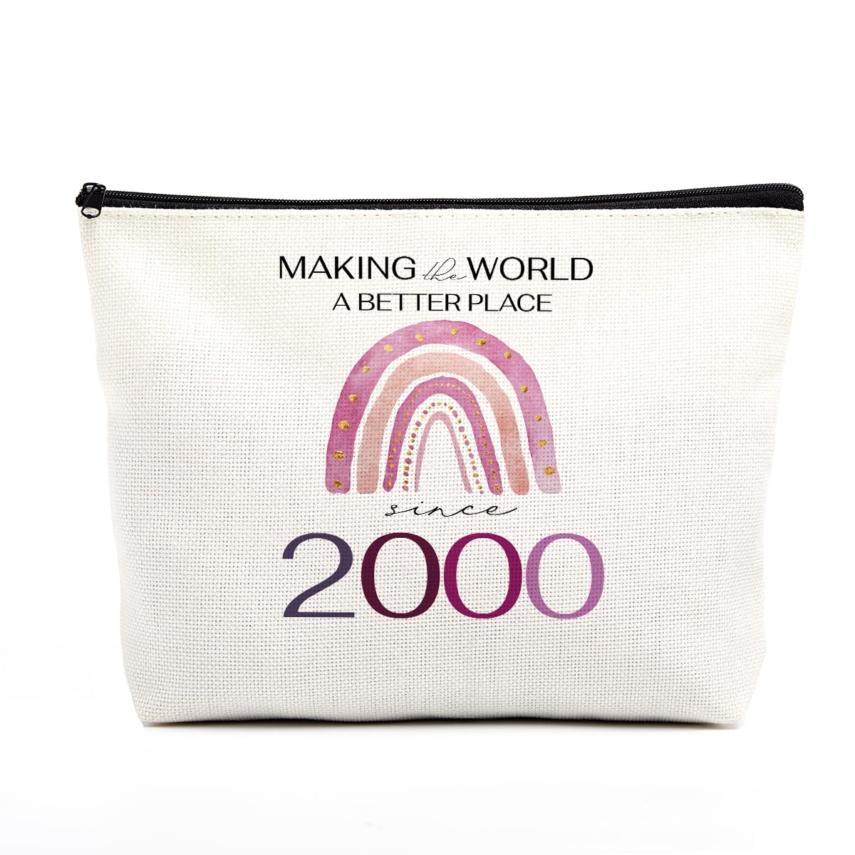 25th Birthday Gifts for Her Makeup Bag 25th Birthday Decorations for Women Boho Rainbow 25 Year Old Birthday Gifts for Women Her Daughter Sister