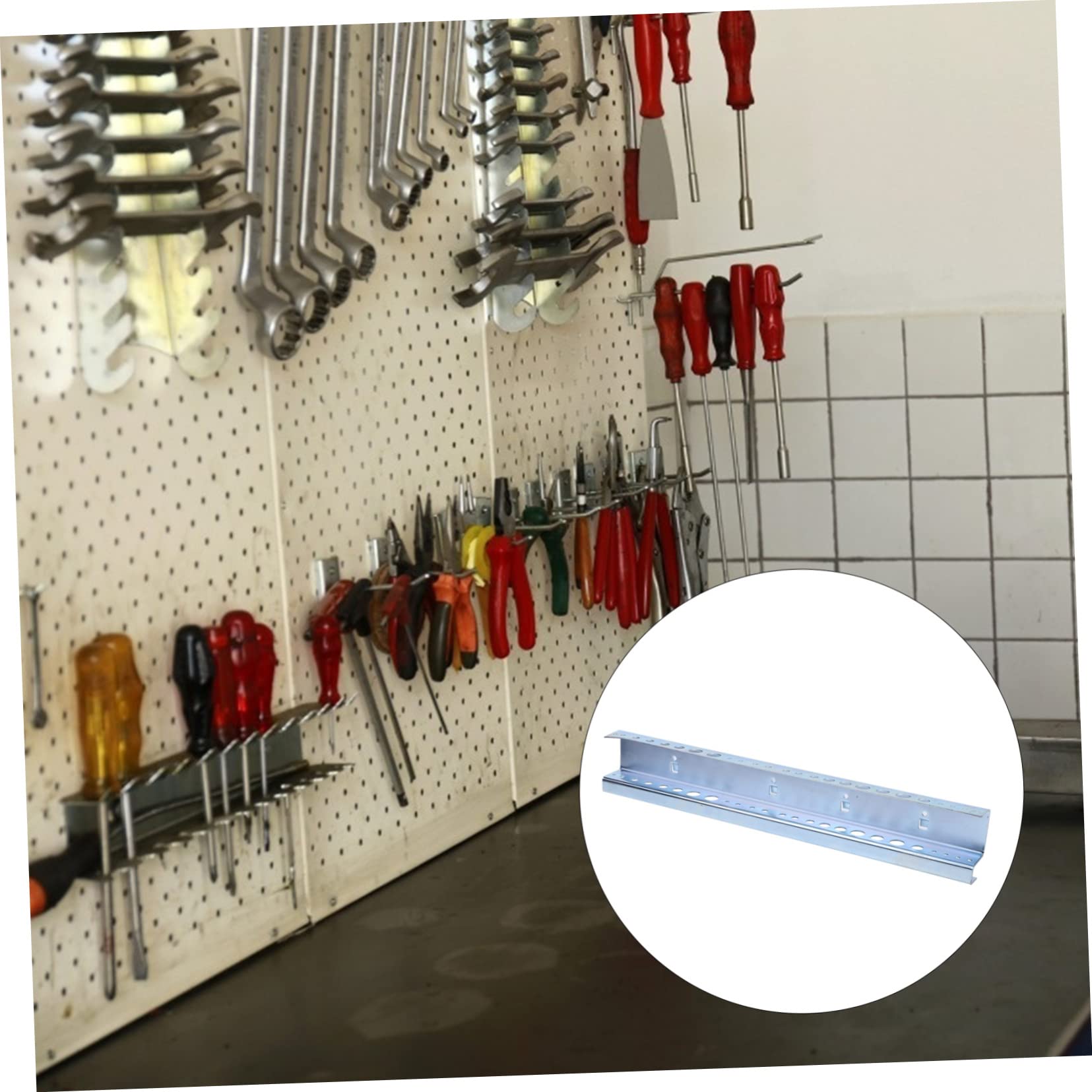 FUNOMOCYA 1pc Bit Holder Hanging Wall Holder Wall Mounted Hooks Screwdriver Wall-Mounted Storage Hanging Hooks Pegboard Wall Organizer Wall Pegboard Rack Alloy Steel Silver