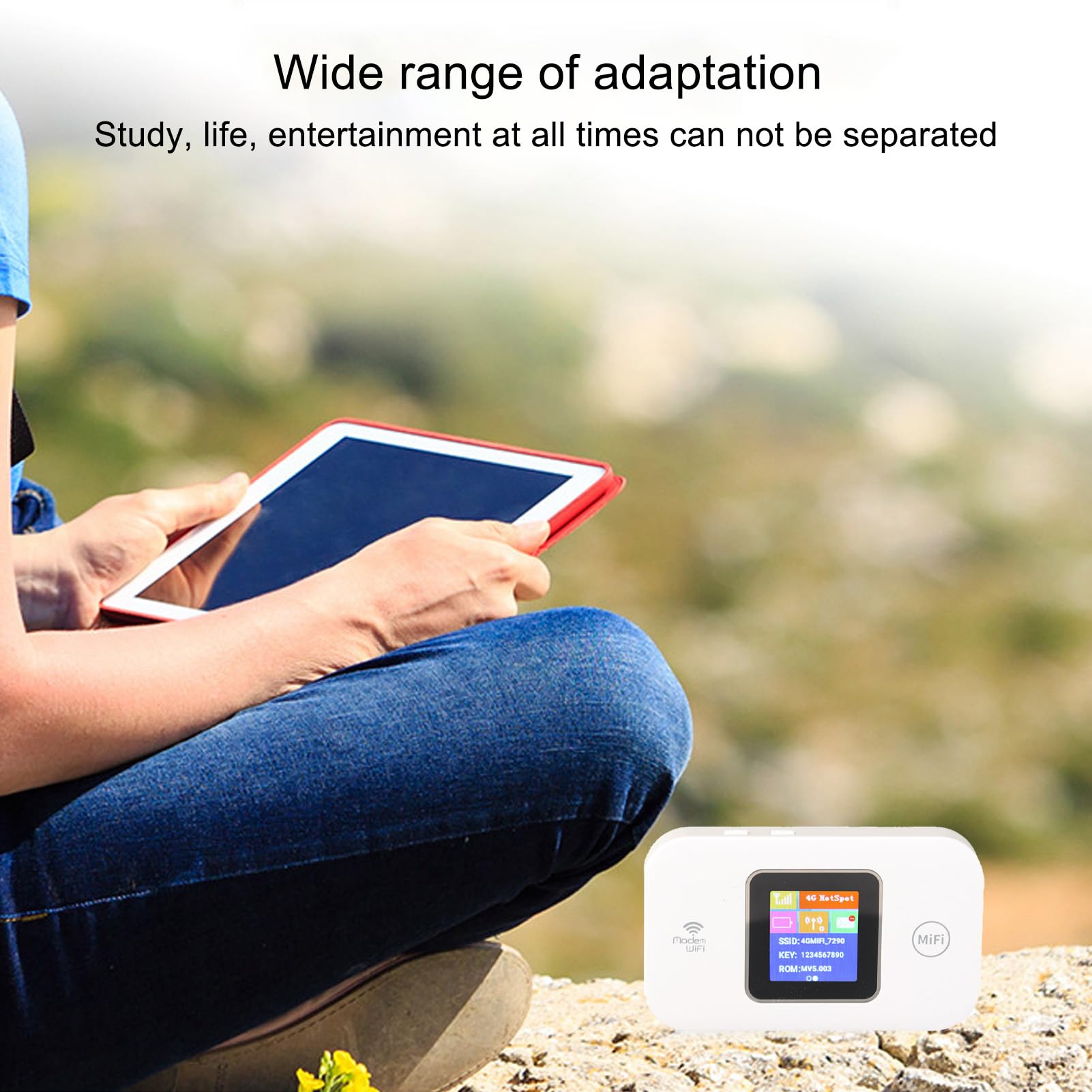 Point D'accès WiFi Mobile, Routeur WiFi Portable, Dispositif de Point D'accès WiFi avec Emplacement pour Carte SIM, Prise en Charge de 10 Utilisateurs, 150 Mbps, Batterie 3000 MAh