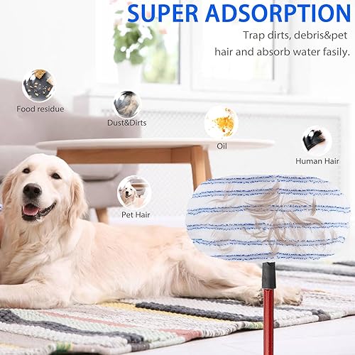 Miniatura 6 de Almohadillas de repuesto de cabezal de fregona de microfibra compatibles con mopa de fibra ultrafina O-Cedar 'N More y todos los cabezales de