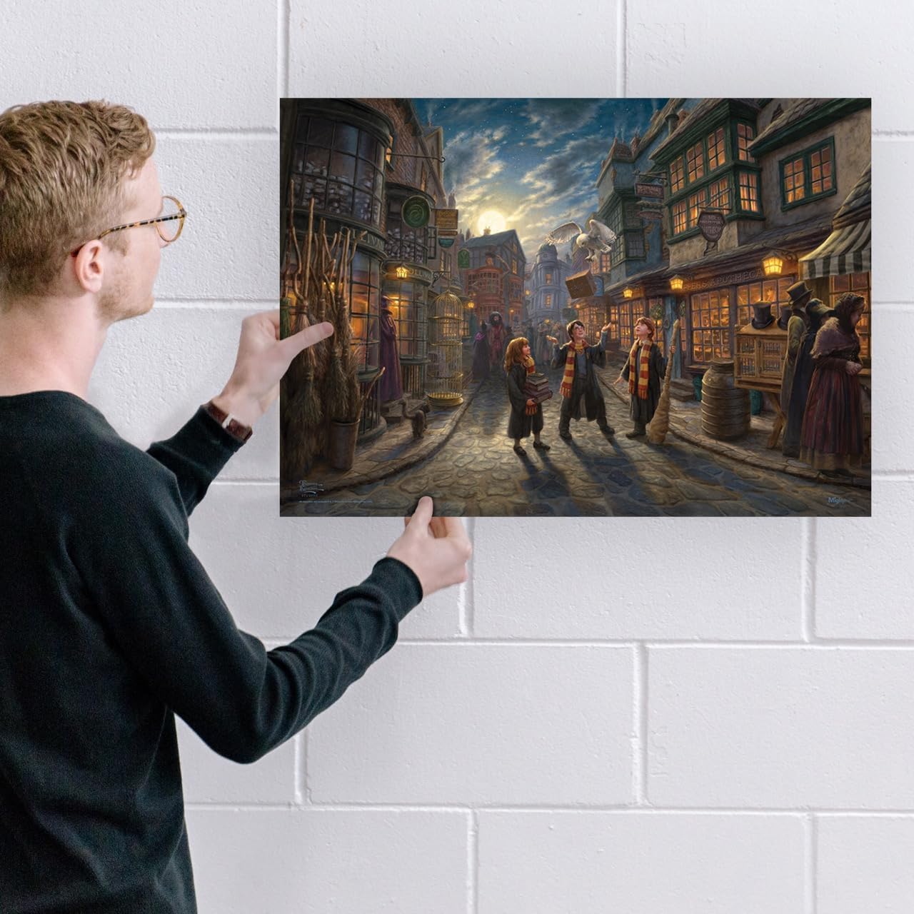 MIGHTYPRINT Harry Potter – Diagon Alley by Thomas Kinkade Studios - Durable 24” x 17 Wall Art – NOT Made of Paper – Officially Licensed Collectible MP24170961