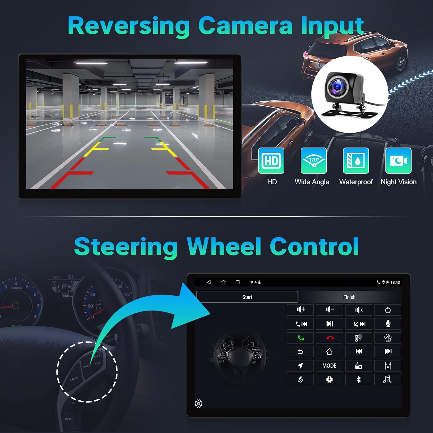 Leadfan 13.1" 2K Car Radio for Jeep Wrangler JK 2007-2018 Grand Cherokee 2005-2012 Dodge Ram 2009-2012 Touch Screen Stereo, Wireless Carplay Android Auto GPS Bluetooth WiFi FM SWC+Backup Camera