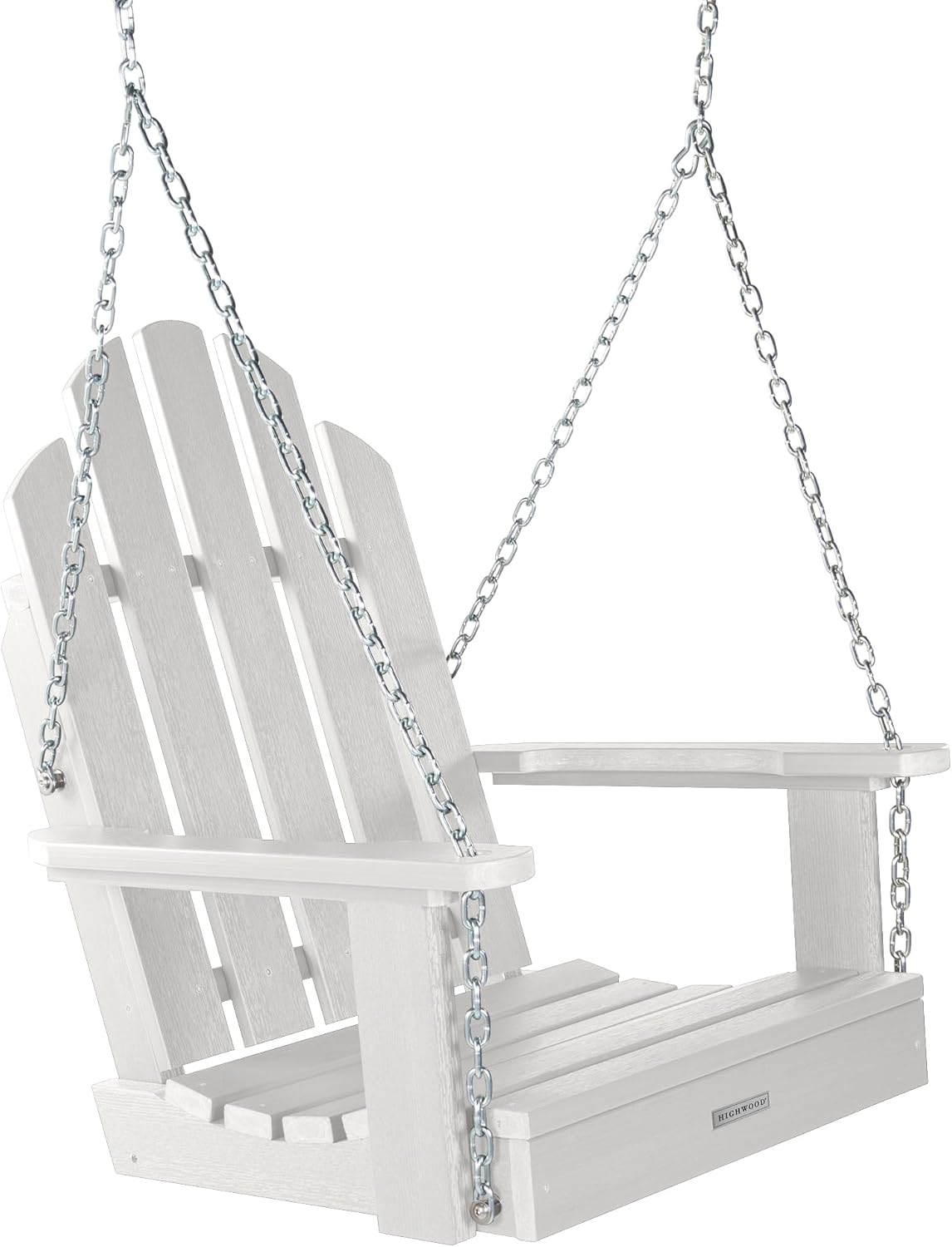 Highwood Classic Westport Adirondack Single Seat 1-Person Porch Swing, Harbor Gray