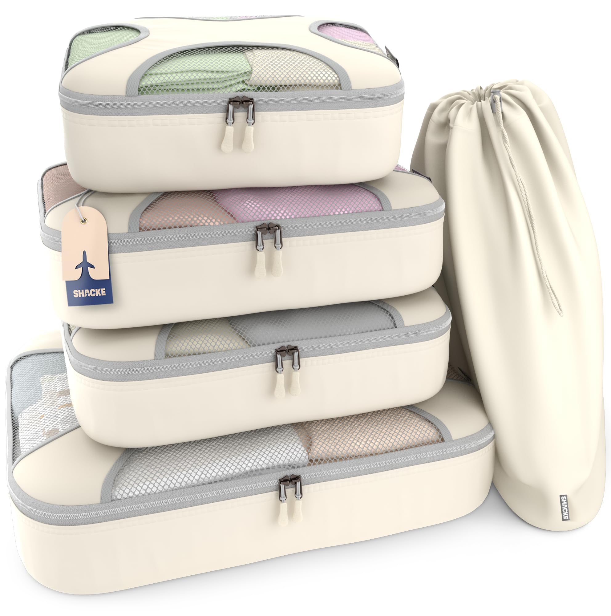 5 Set/8 Set Packing Cubes - Travel Organizers with Laundry Bag