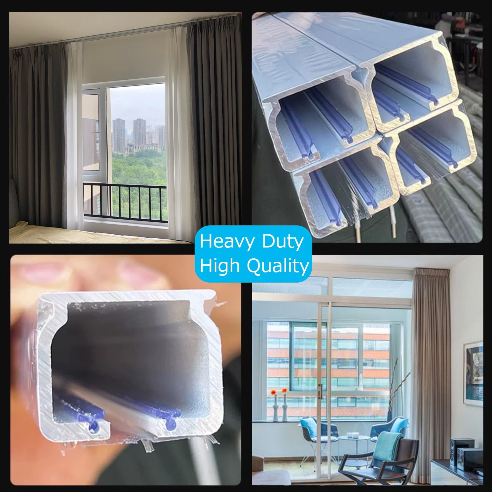 PRETYZOOM 50 Ganci Per Tende Heavy Duty - Rulli Scorrevoli Per Binari Da Soffitto, Bianchi - Foto 4