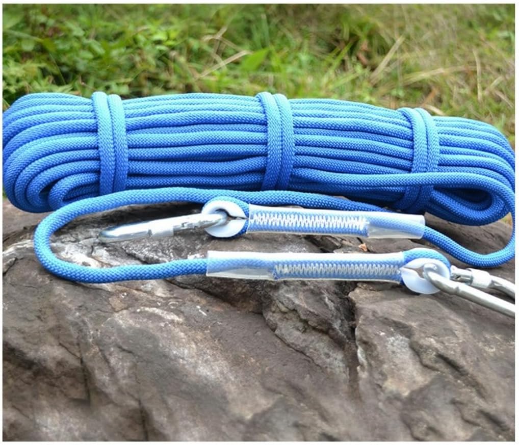Ghbunuz多目的ロープ、厚さ10mm、耐荷重1000kg、アウトドア、キャンプ、防災、スポーツに最適 (ブルー,50M)