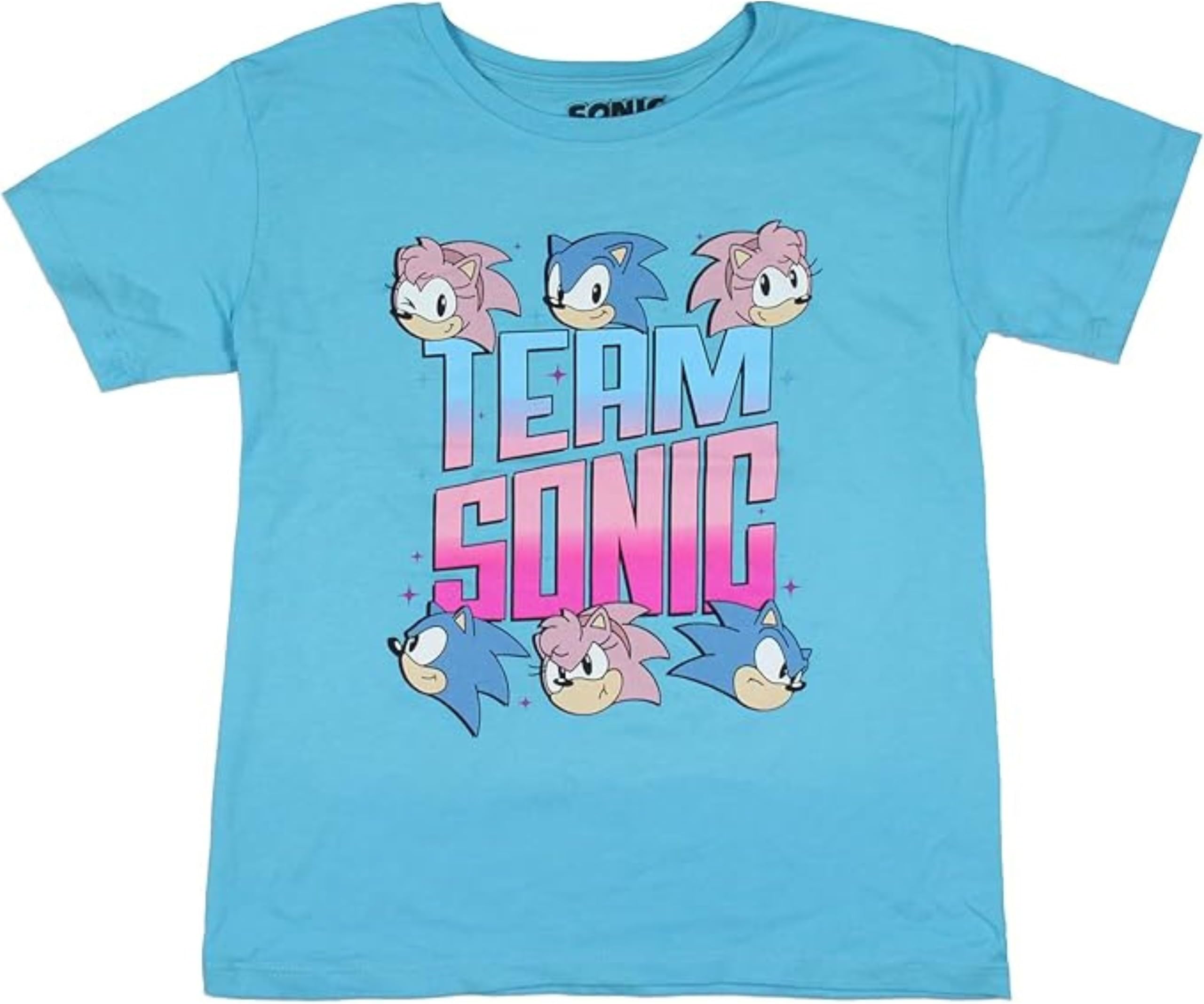Girls Sonic the Hedgehog Graphic Short Sleeve T-Shirt Featuring Sonic & Amy- Sizes XS-XL