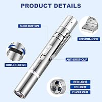 Vista 5 de Laser Pointer, Cat Toys for Indoor Cats, Kitten Dog Laser Pen Toy, Red Dot LED Light Pointer Interactive Toys for Indoor Cats Dogs, USB Charging, 5