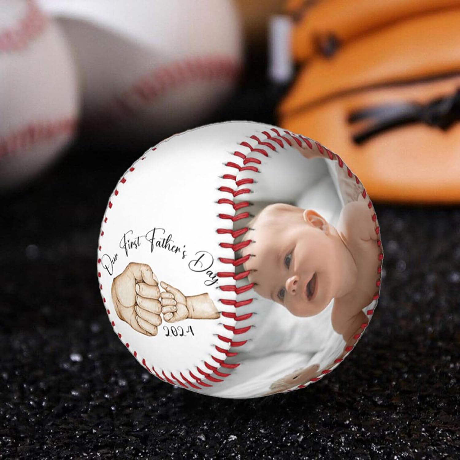 Drawelry Custom Photo Printed Baseball, Personalized Practice Baseball Use Your Photo or Logo Memorial Baseball Father's Day Birthday Gift for Dad Husband Grandpa and Baseball Lovers