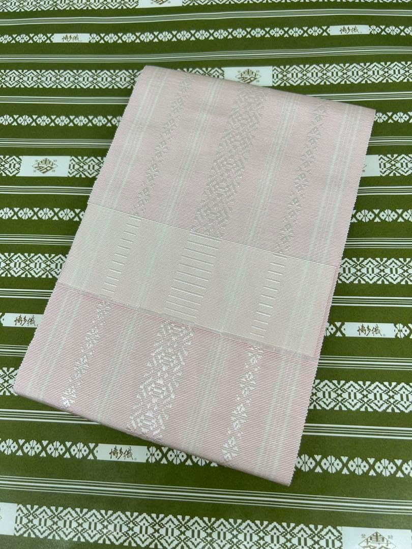 未使用 帯 博多織 浴衣 着物 正絹 半幅帯 単衣 四寸 浴衣帯 献上柄27