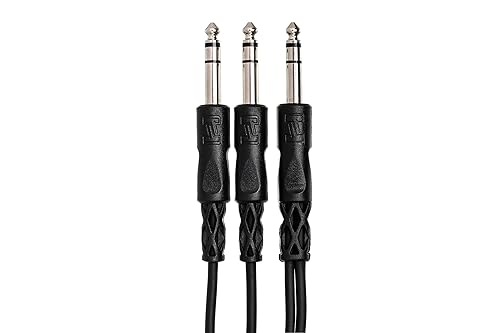 Miniatura 3 de Hosa Cable CYS-103 Y, 14 de pulgada TRS a doble 14 en TRS, 3 pies