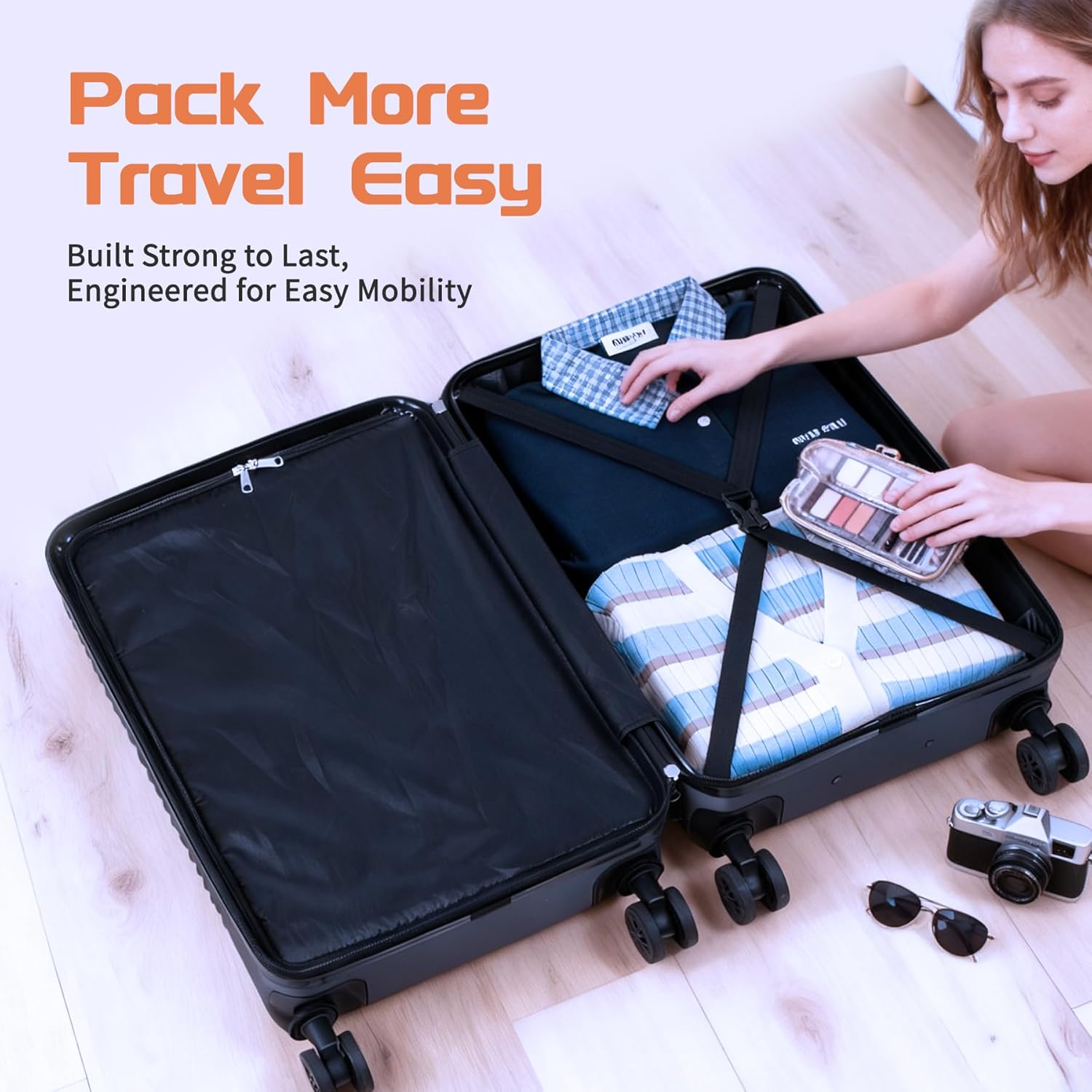 Luggage Sets 3 Piece, ABS Suitcase Set (20/24/28), Hardside luggage with Spinner Wheels, Travel Luggage,14x8x9 Airline Approved Carry on, Lightweight Luggage with High-Security Lock - Image 6