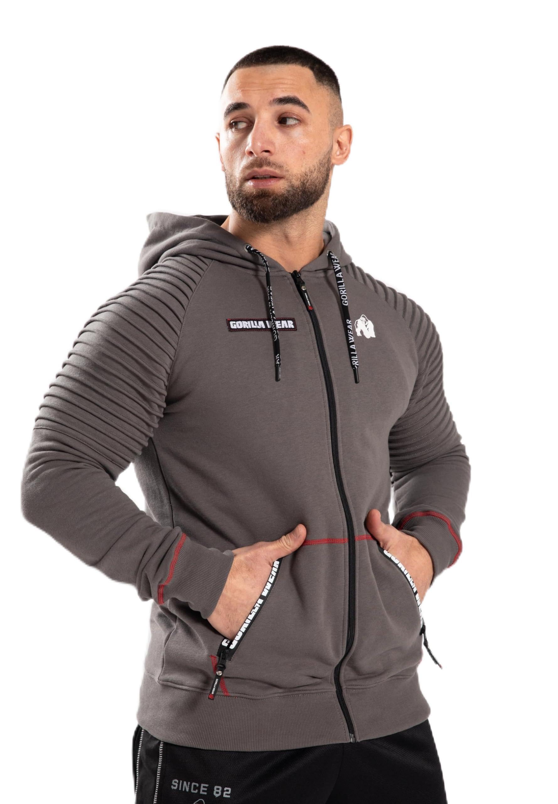 Gorilla Wear Men's Grey Georgia Zipped Hoodie - S