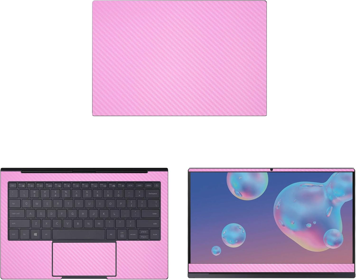 Decalrus - Protective Decal for Samsung Galaxy Book S (13.3" Screen) Laptop Pink Carbon Fiber Skin case Cover wrap CFsamsungGalaxybkS_13Pink