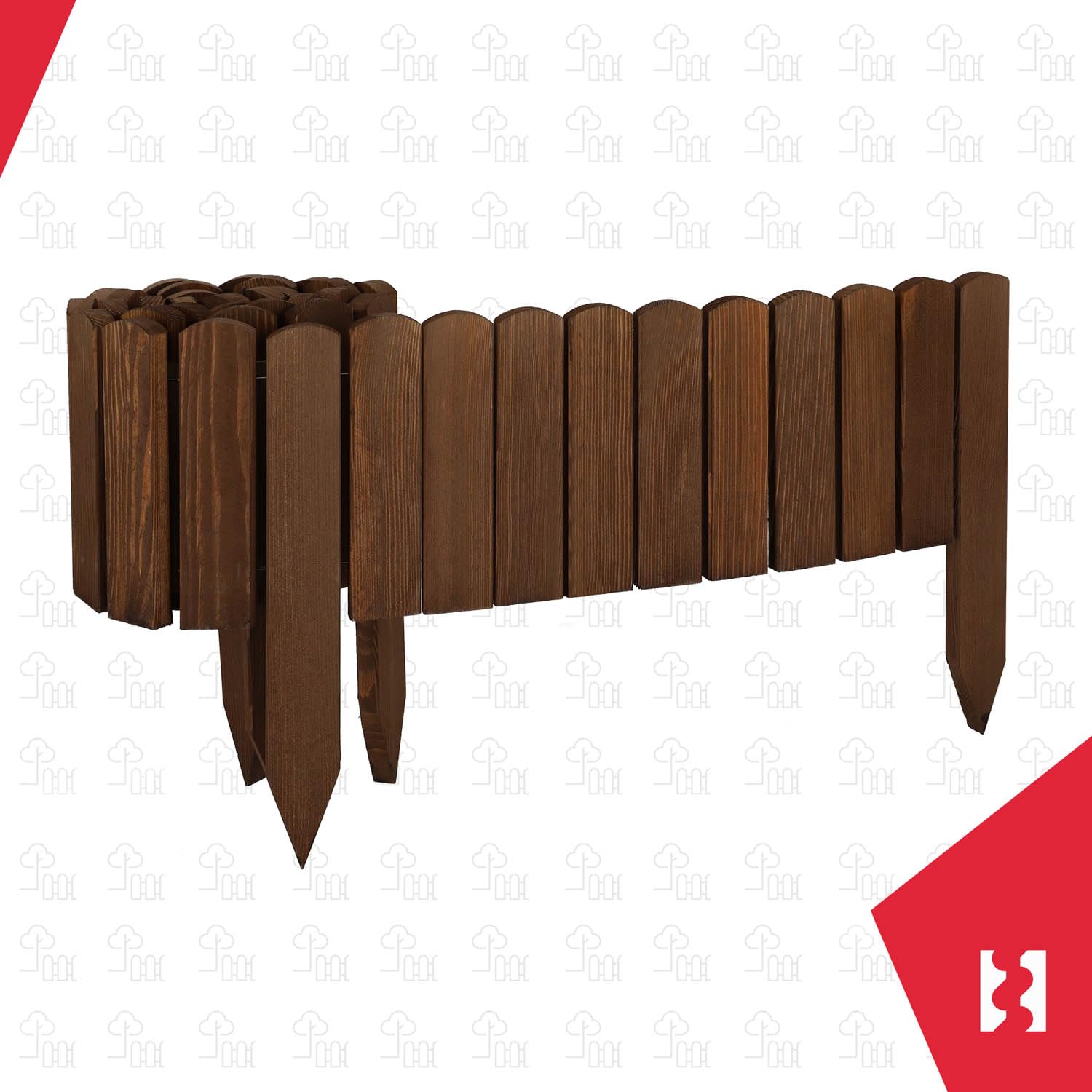 KOTARBAU® Bordura Madera - Valla Baja para Jardin - 200 x 20 cm - Bordura de Jardín - Marrón - Vallas de Madera