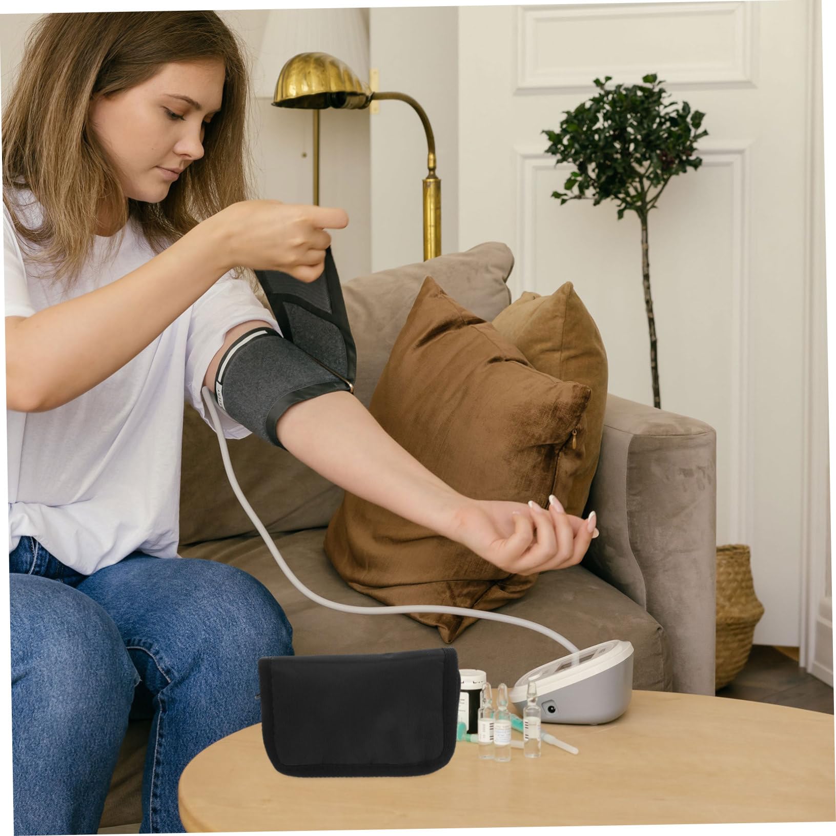 CALLARON 15 Pezzi Borsa per la conservazione del glucometro custodia portatile buste portaoggetti copertura del glucometro custodia per portatile Fodera 210d Black