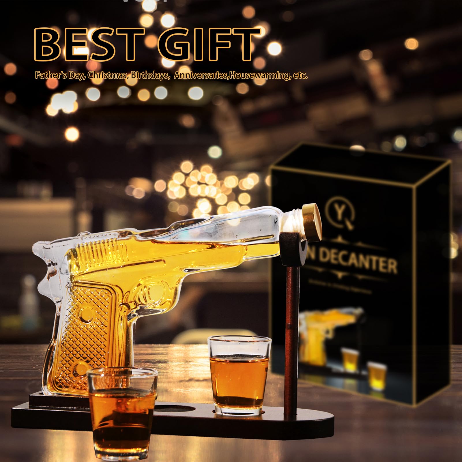 Carafe à Whisky Avec Base, Rotation à 360° Pour Homme