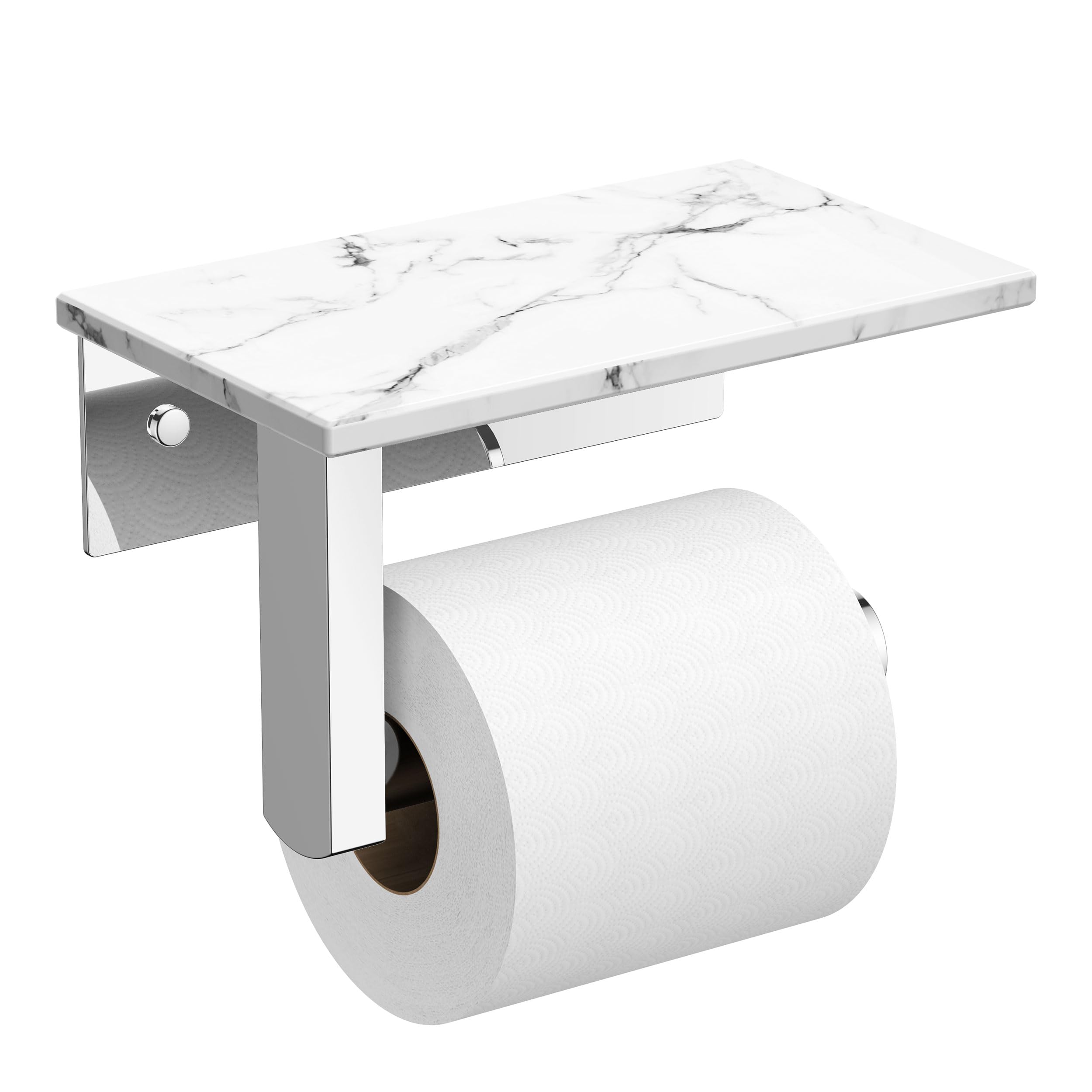 FORIOUS Toilet Paper Holder with Shelf, Adhesive or Screw, Commercial — Amazon image 17