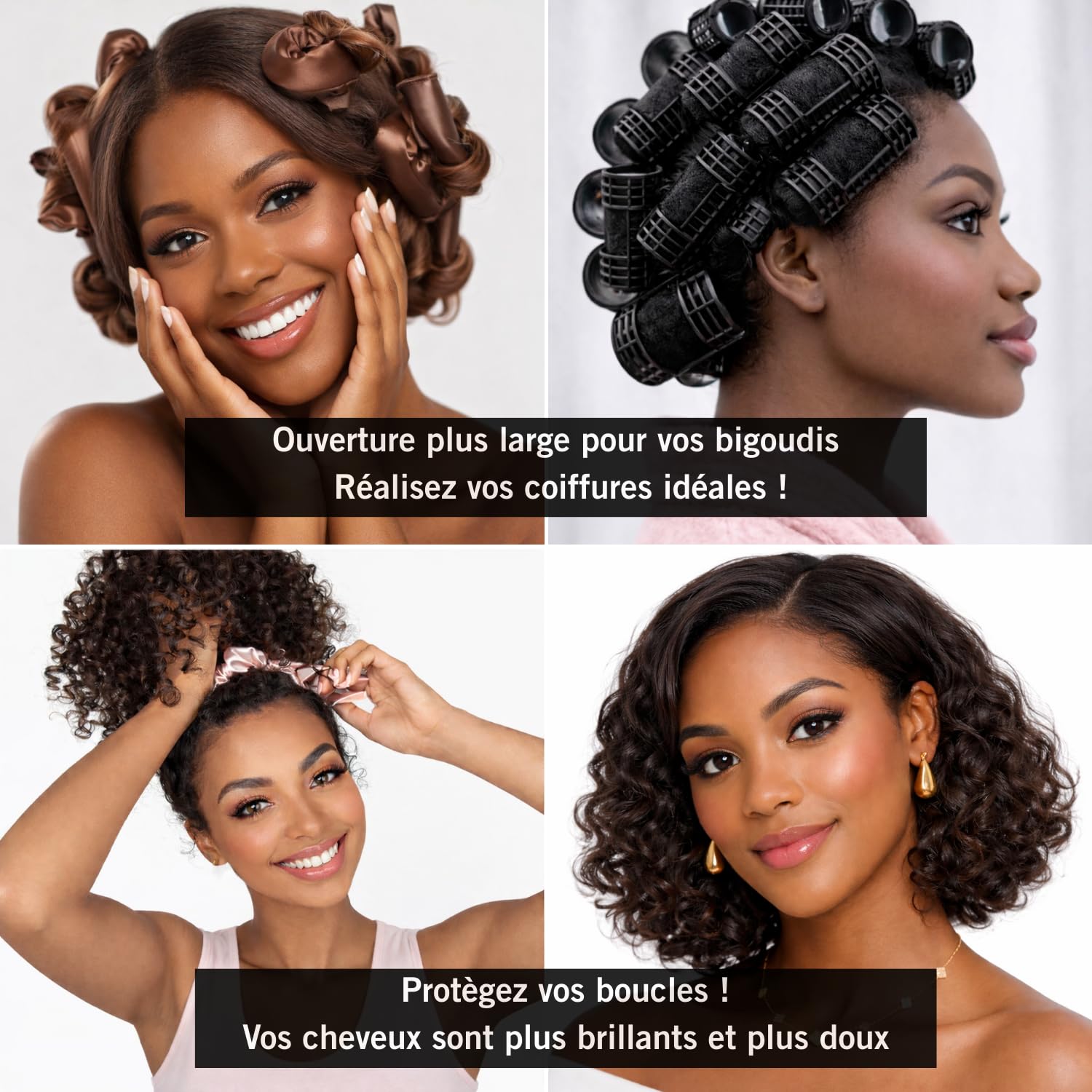 Bonnet de Nuit en Soie Naturelle de Mûrier- Femme-19 Mommes-Extra Large-Bandeau élastique– Charlotte Foulard De Sommeil- Pour les Cheveux Secs Cassants bouclés Afro Crépus–Night Silk Sleeping Cap