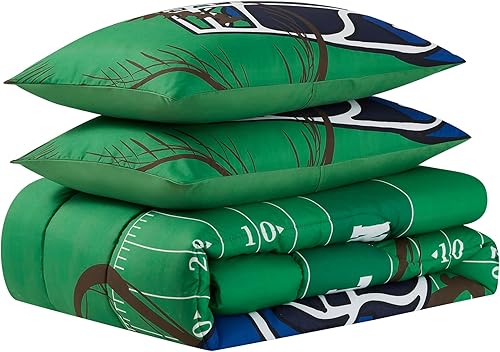 Miniatura 3 de Juego de ropa de cama para niños y niñas, juego de sábanas y edredón impresos, tamaño matrimonial, fútbol