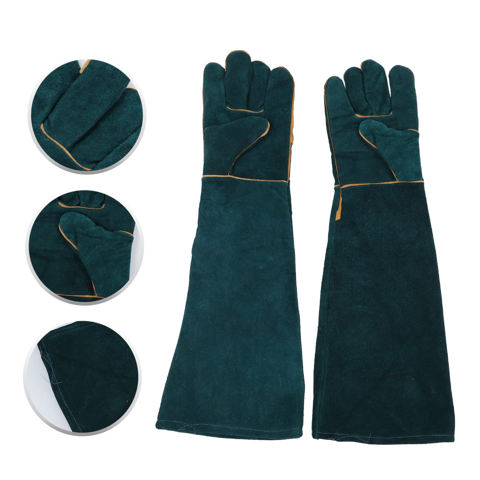 Yardwe 2 Piezas Guantes Anti-mordedura Crawler Guantes Antideslizantes Guantes de protección para Reptiles Mascota Tocar Estuche Protector Guantes de Entrenamiento Cuero