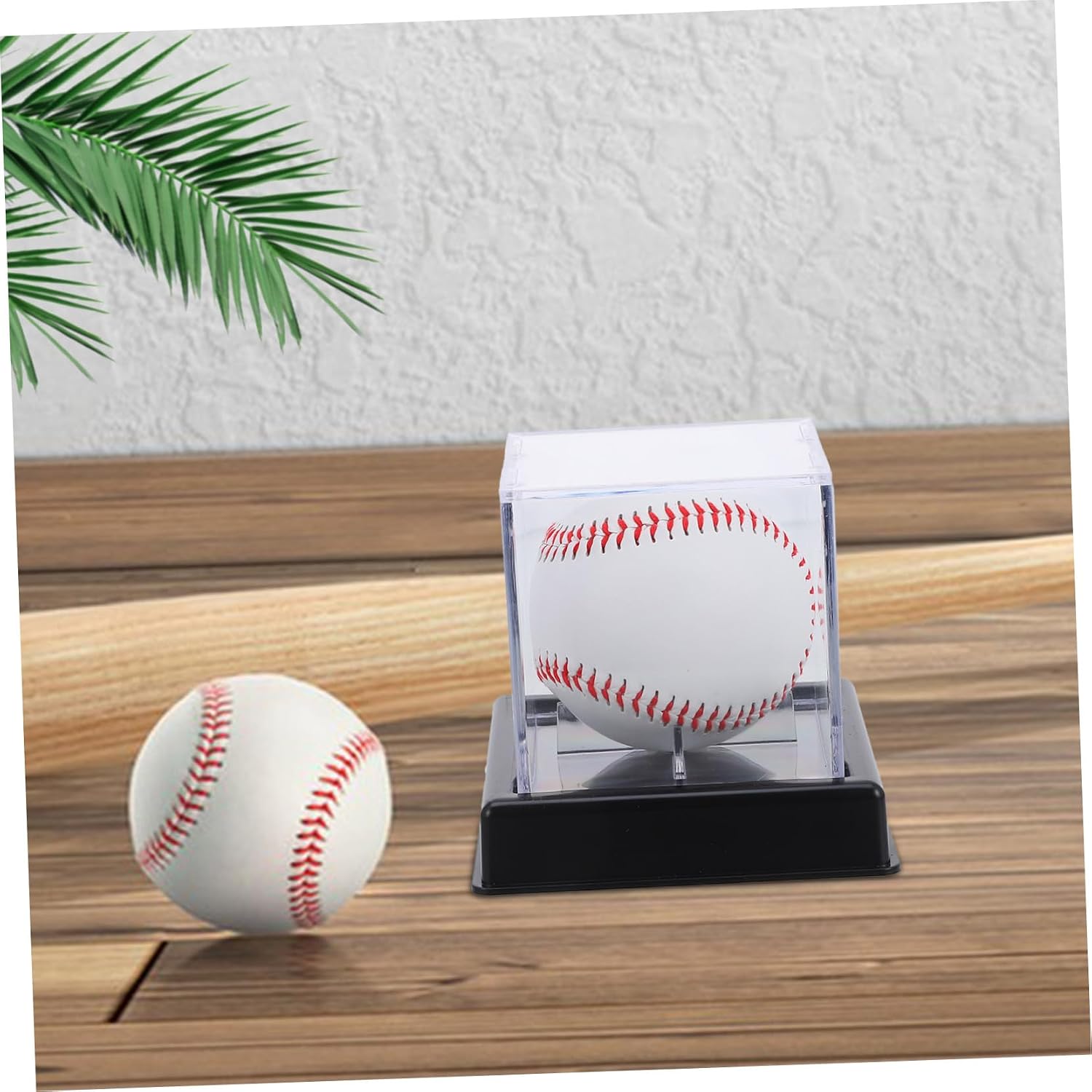 Kisangel 2pcs Baseball Display Box Base Transparent Showcase for Baseball Memorabilia and Sports Collectibles Storage