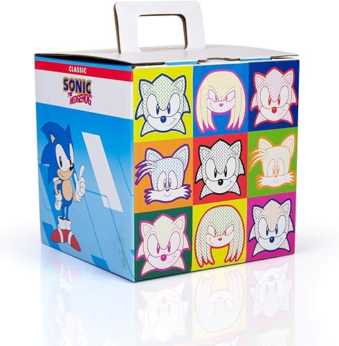 Sonic The Hedgehog Classic Pop Comic Collector Looksee Mystery Caja de regalo 5 juguetes temáticos coleccionables Cordón, alfiler, arte de pared y
