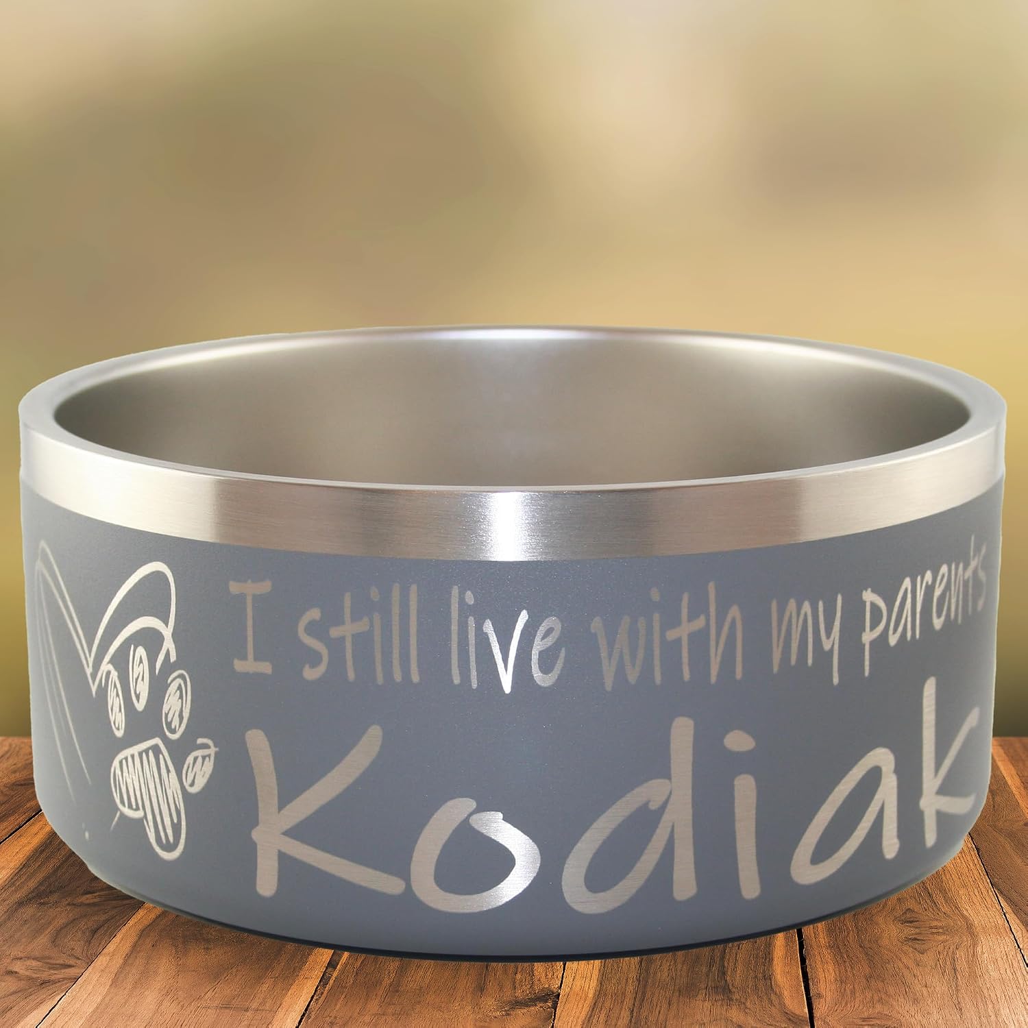 Personalized Stainless Steel Pet Bowl - Custom Laser Engraved Dog and Cat Bowl - Personalized Food or Water Pet Dish, Pet Feeding, Pet Supplies, Pet Food - Parents