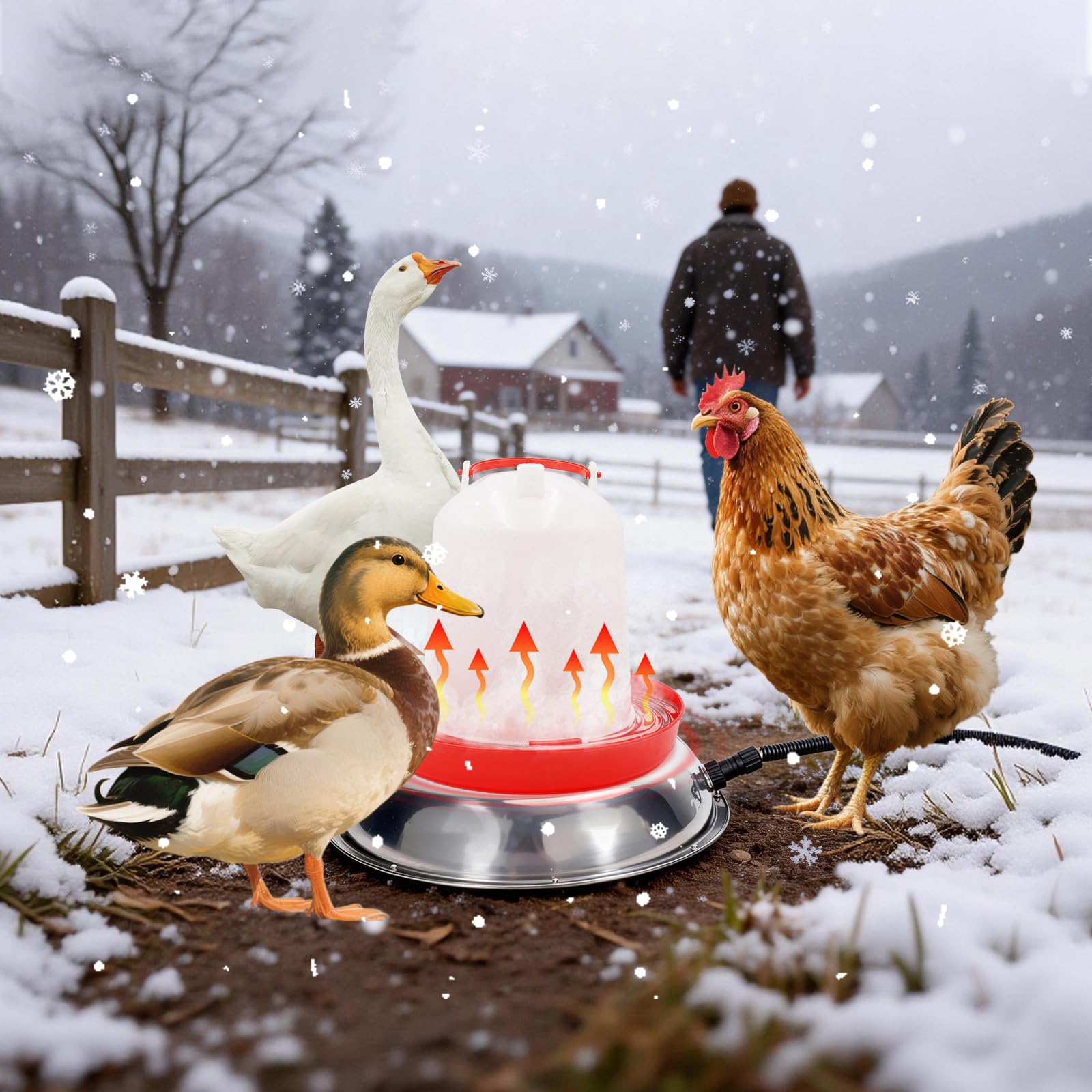 Płyta grzewcza do poidła dla drobiu, 25 cm, podgrzewana podstawa, podgrzewacz wody z regulacją temperatury, podgrzewacz wody do kurników