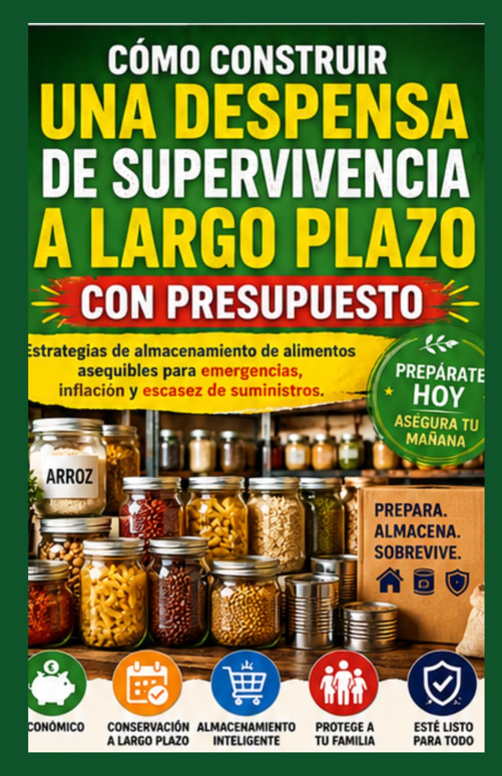 Cómo construir un Supervivencia a largo plazo Despensa con presupuesto.: Estrategias asequibles de almacenamiento de alimentos para emergencias, inflación y Escasez de suministros.
