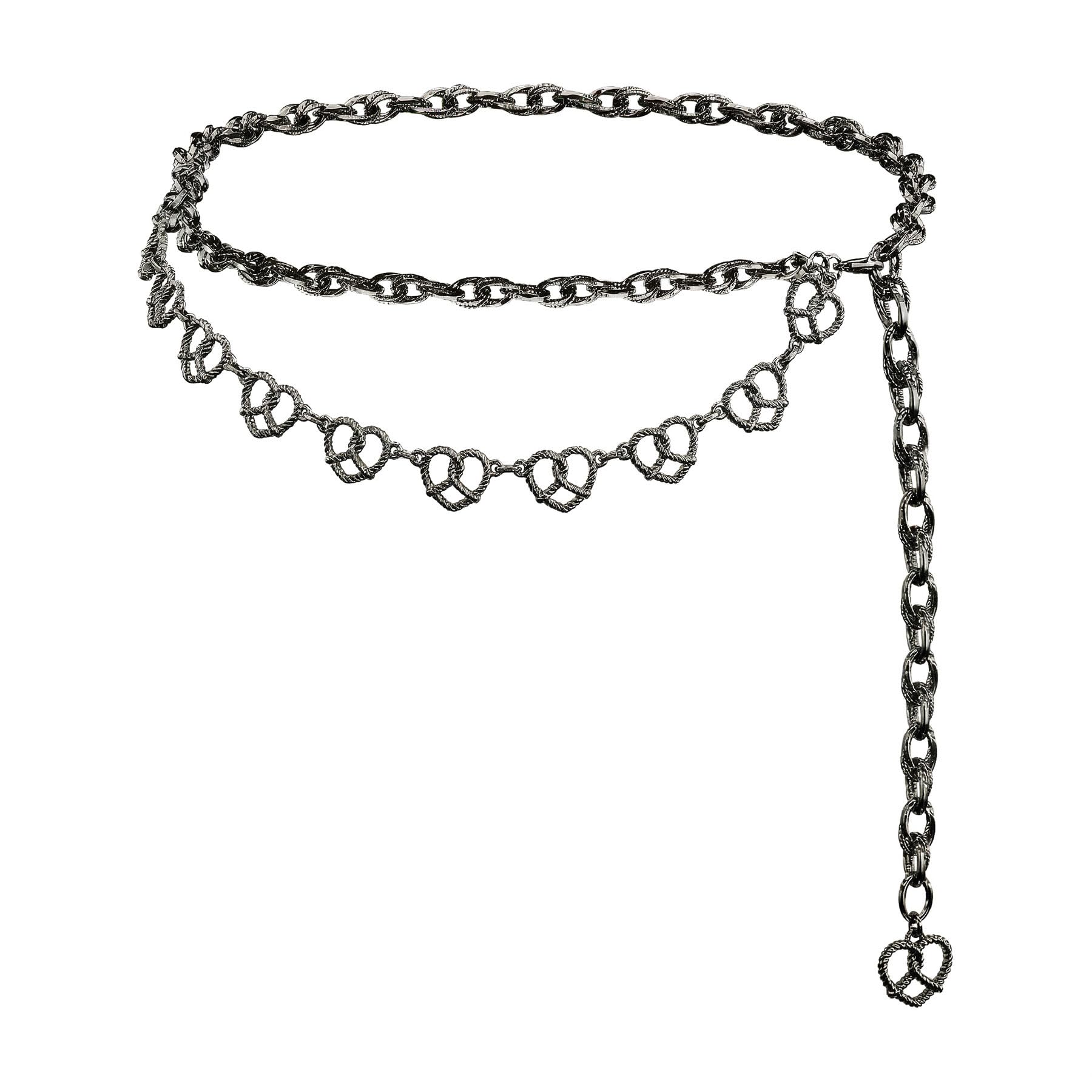 Alpenflüstern Trachten-Kettengürtel Brezenherz (schwarz) DCH052