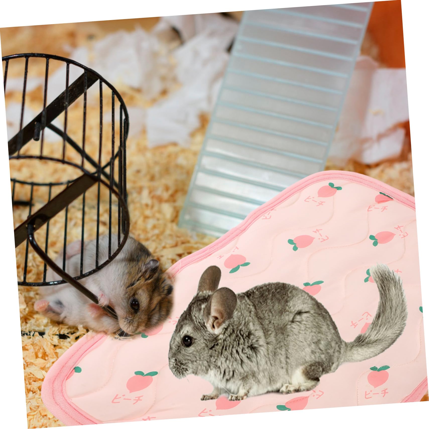 2 pièces Tapis Rafraîchissant pour Petits Animaux XS Coussin Refroidissant Respirant et Lit Dété pour Hamster Lapin Cochon Dinde Protège du Surchauffe et Assure Confort