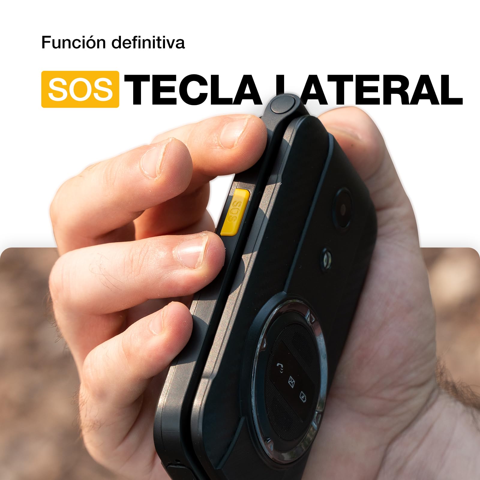 AGM M8 Teléfono móvil de Tapa para Mayores, Botones y Teclas Grandes, IP68/69K Impermeable, Base de Carga, Compatibilidad Audífonos, Pantalla 2.8",botón SOS, 104dB, 1500 mAh, 4G Dual-SIM, Negro