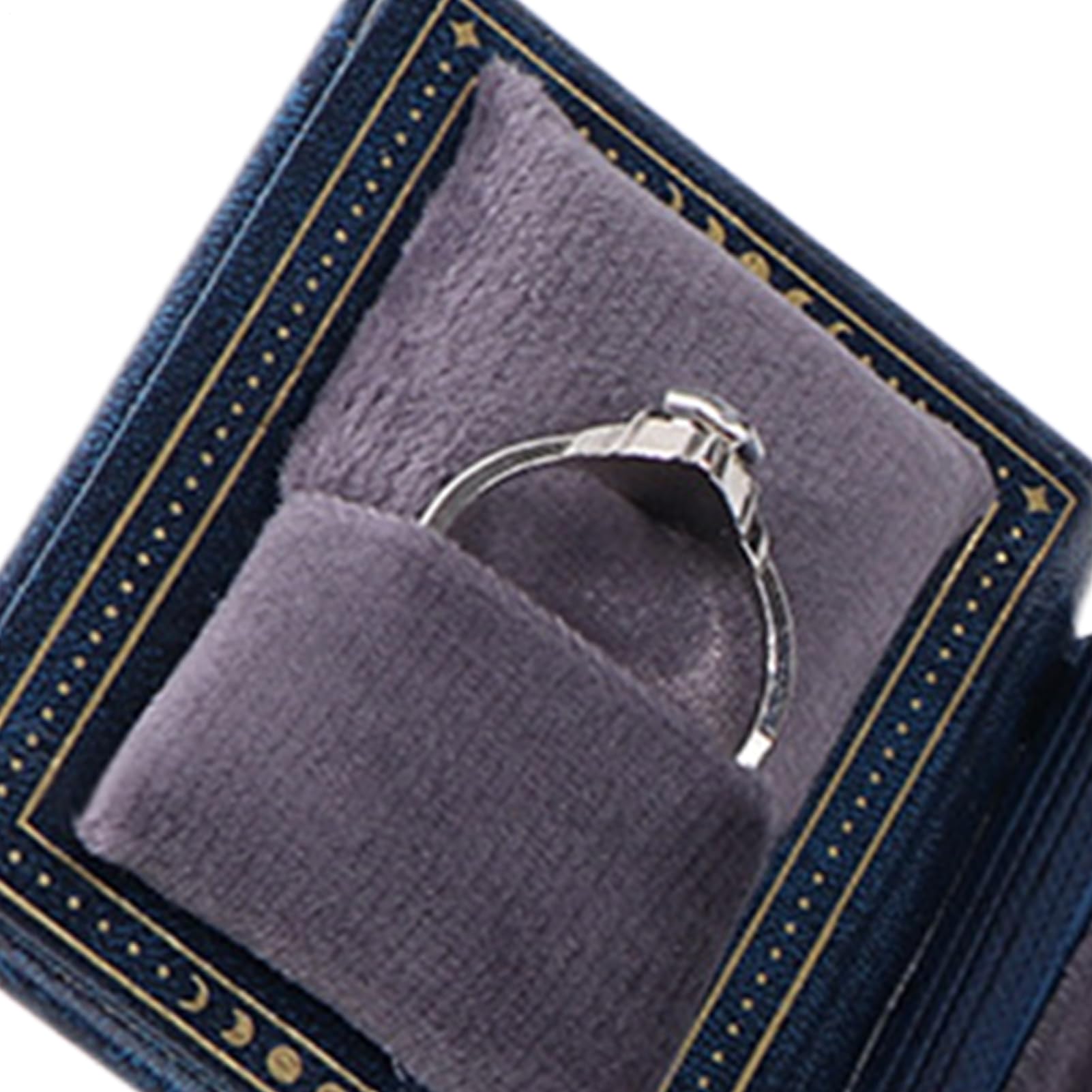 Estuche de Anillos Organizador para Almacenamiento de Joyas con Forma de Libro Cierre Magnético