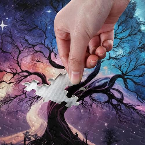 Miniatura 4 de Rompecabezas de galaxia y árbol, material compuesto de madera de papel, con bolsa de almacenamiento e imagen de referencia, fácil de resolver,