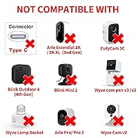 Vista 3 de DIANMU Paquete de 2 cables de extensión de alimentación planos de 20 pies para Wyze Cam v4/v3/OG/v3 Pro, Blink Mini, Kasa Indoor, Blink Mini Pan