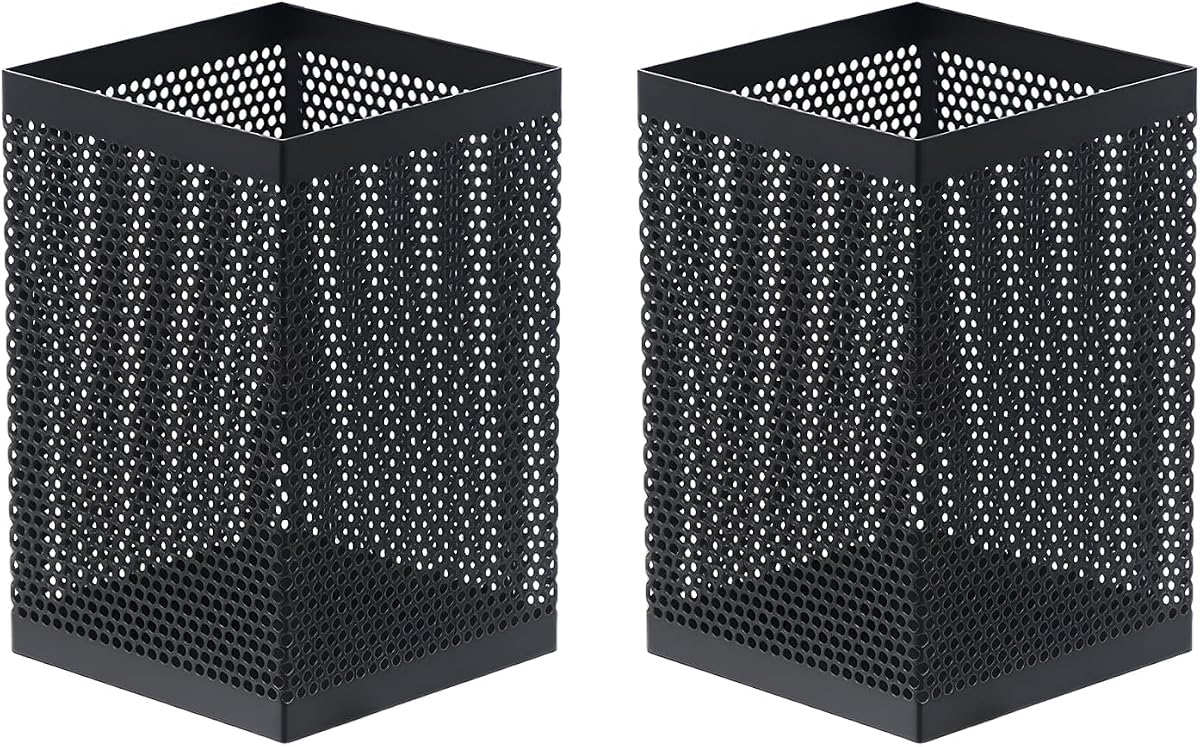 Comix 2 Packs Mesh Pen Holder, Desk Organizer for Home Office, Black | Pencil Holder, Pencil Cup, Pen Organizer Office Supplies