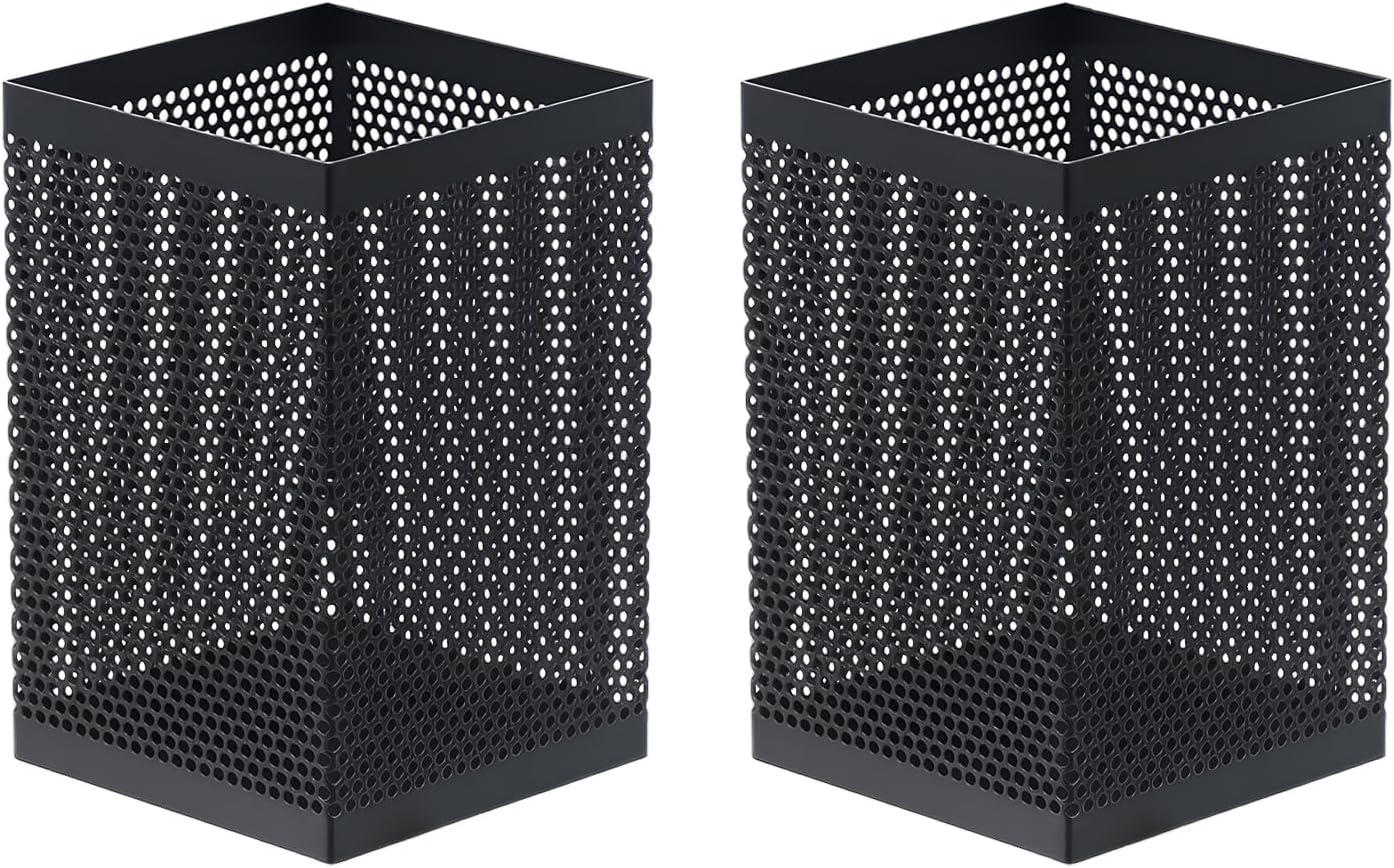 Comix 2 Packs Mesh Pen Holder, Desk Organizer for Home Office, Black